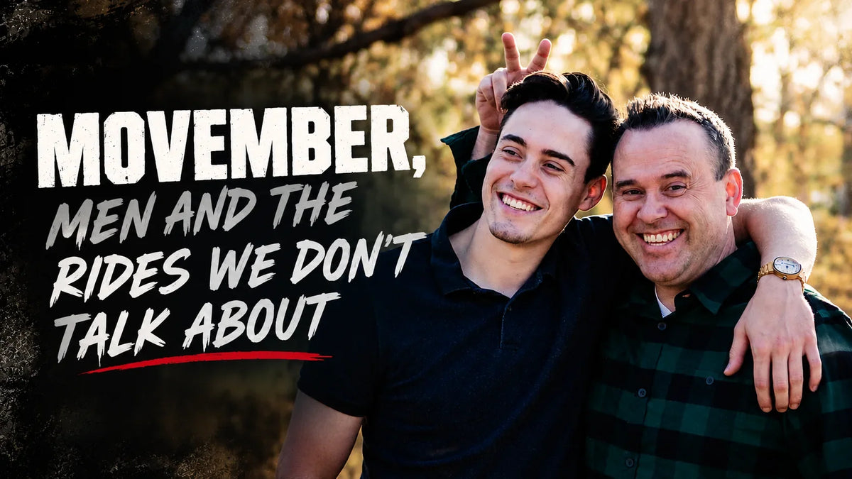 Scott Anderson and son Aidan smiling together in a Movember blog cover exploring men's mental health, hidden struggles, and breaking generational silence.