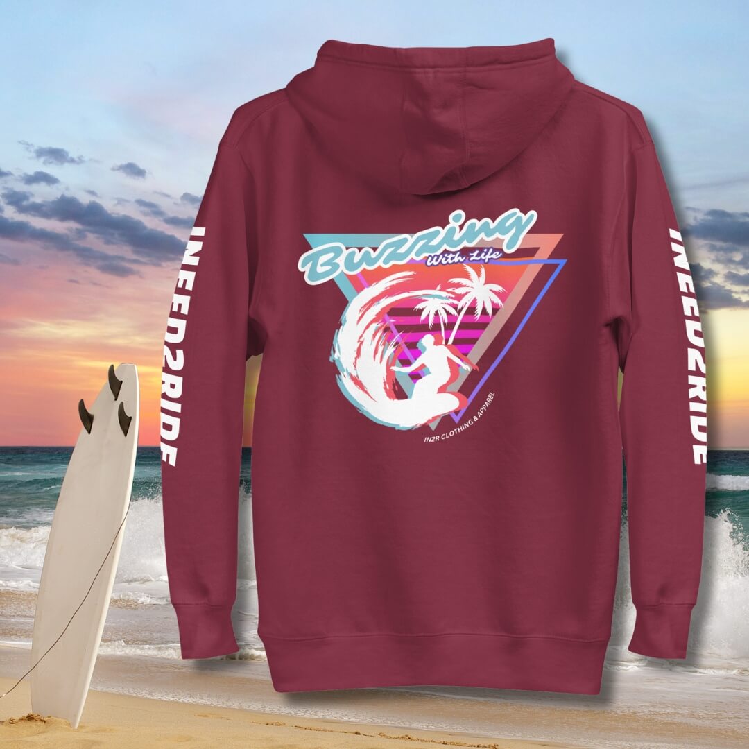 Buzzing with Life Hoodie - Maroon Back