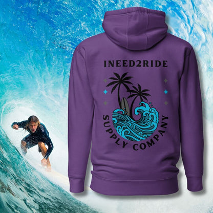 Surfs Up Purple Hoodie Back View