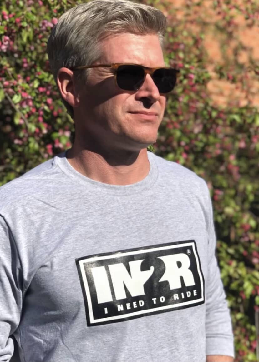 Dan O'Toole wearing the grey IN2R Original Long Sleeve Unisex Shirt