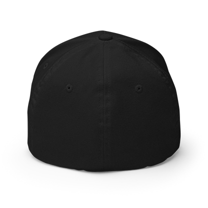 Black baseball cap on a white background