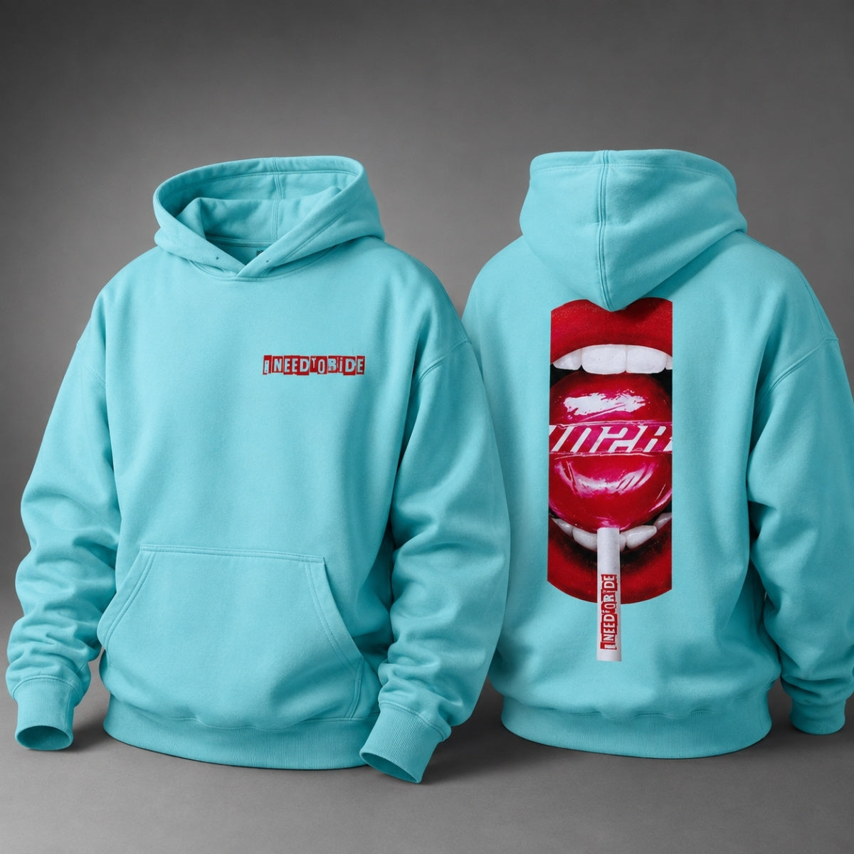 Mint Sweet Sensations Premium Heavyweight Hoodie with exclusive IN2R artwork and oversized back graphic.