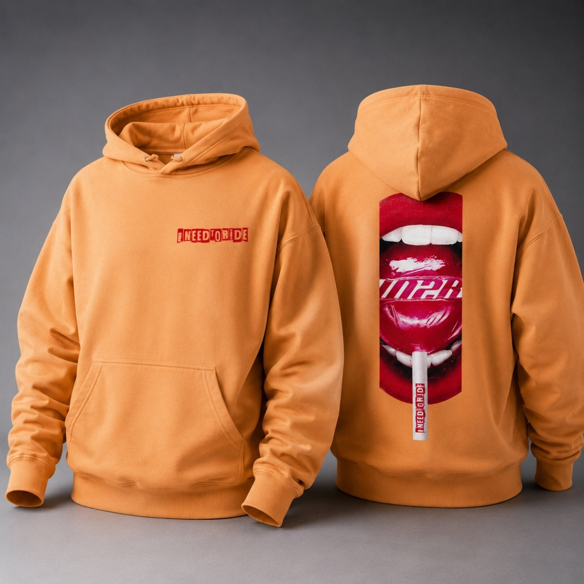 Peach Sweet Sensations Premium Heavyweight Hoodie with exclusive IN2R artwork and oversized back graphic.