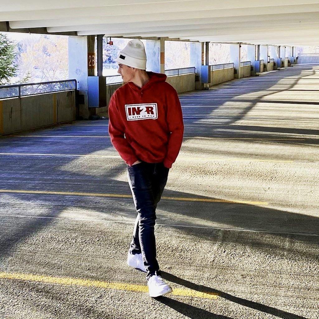 Bright shop red hoodie